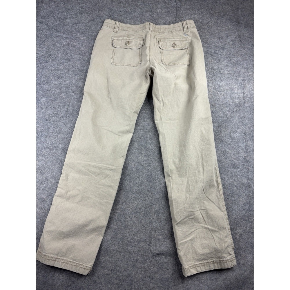 Eddie Bauer Pants Womens 8 Beige Khaki Hiking Travel Nylon Stretch Pocket Casual